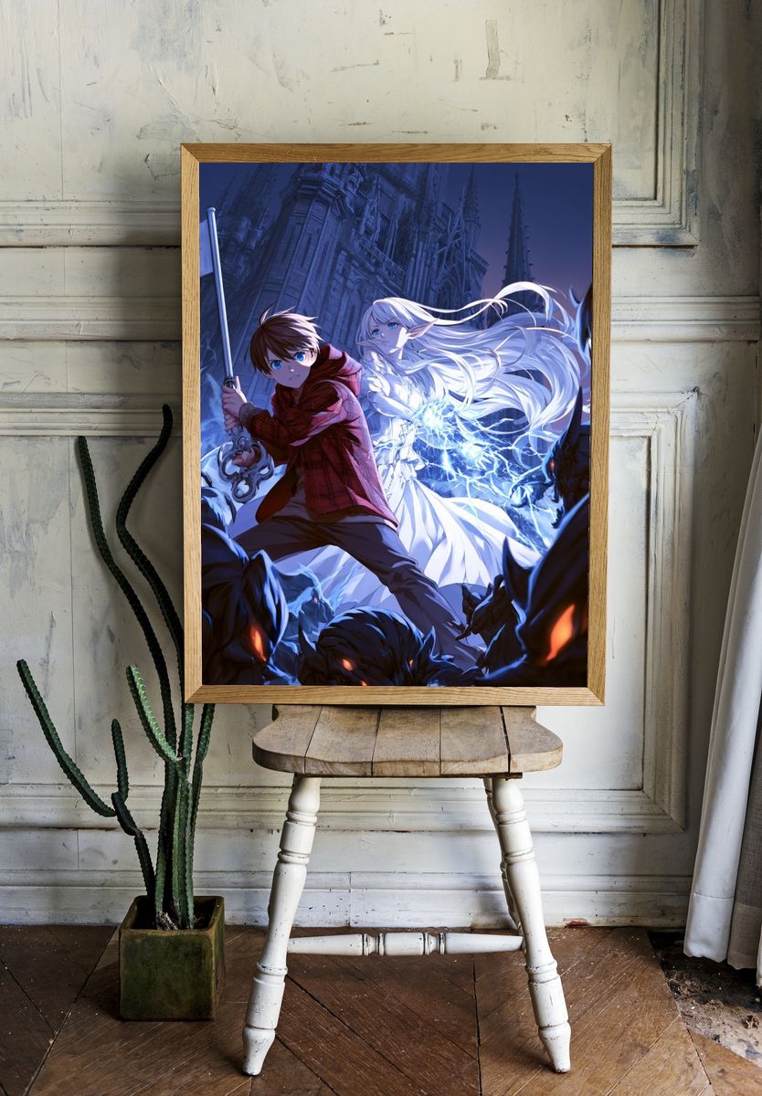 Fantasy Battle Scene Anime Poster. — room view 1