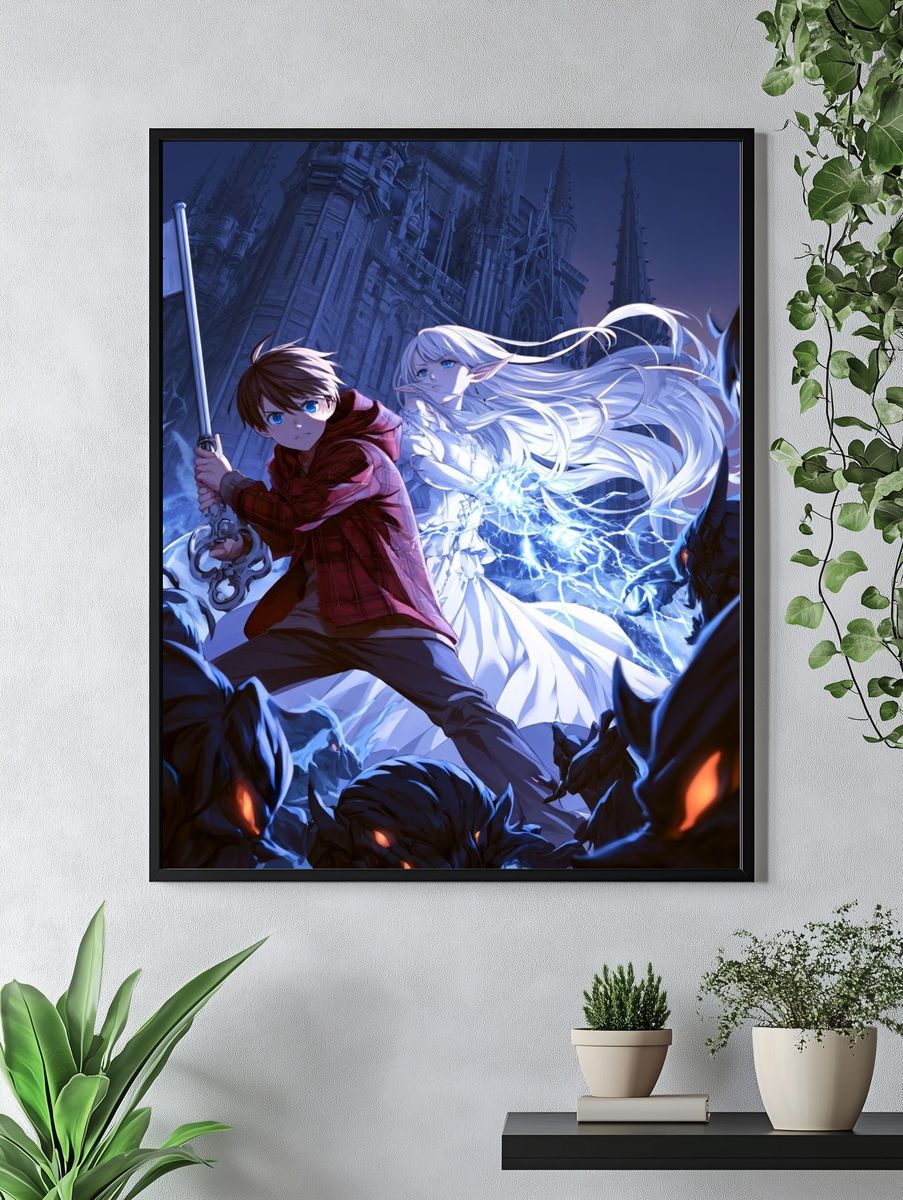 Fantasy Battle Scene Anime Poster. — room view 4