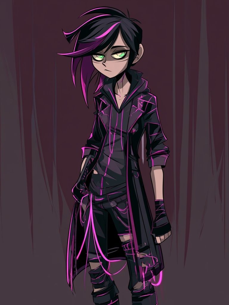 Cyberpunk Anime Character Poster. poster detail