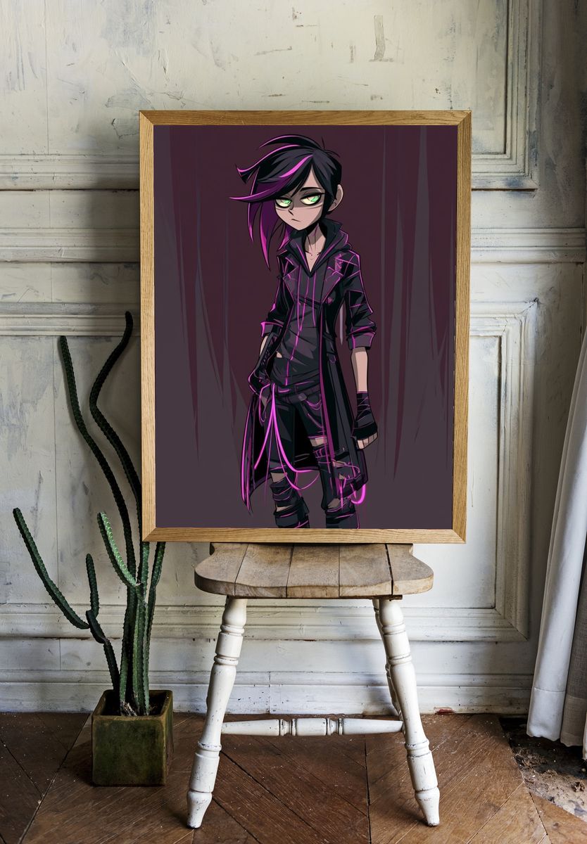 Cyberpunk Anime Character Poster. room preview
