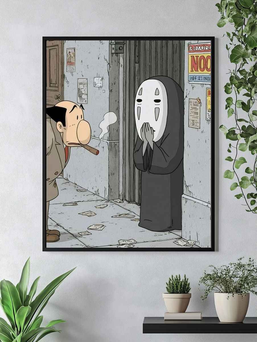 No-Face Alley Scene Anime Poster. — room view 4
