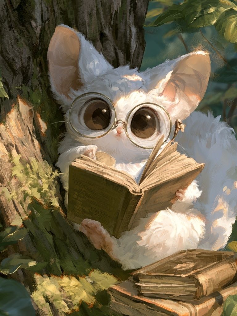 Reading Bunny Illustration Poster. poster — animals art