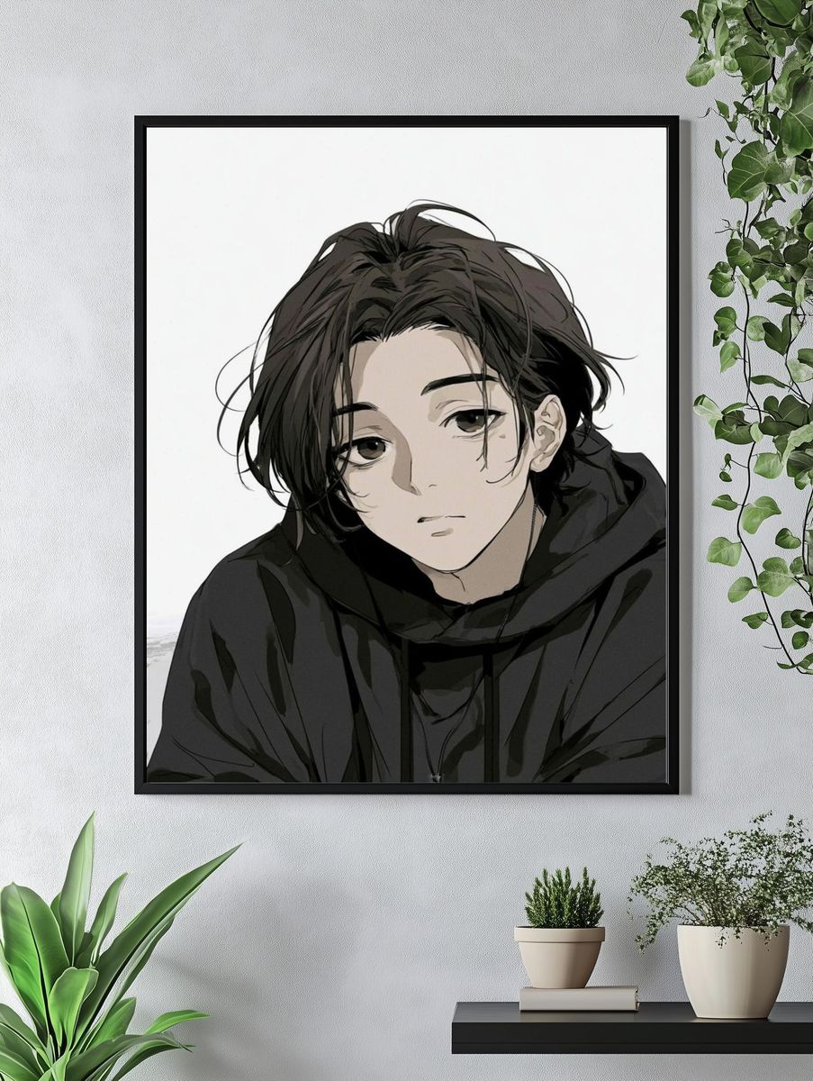 Anime Portrait — Digital Art Print. — room view 4