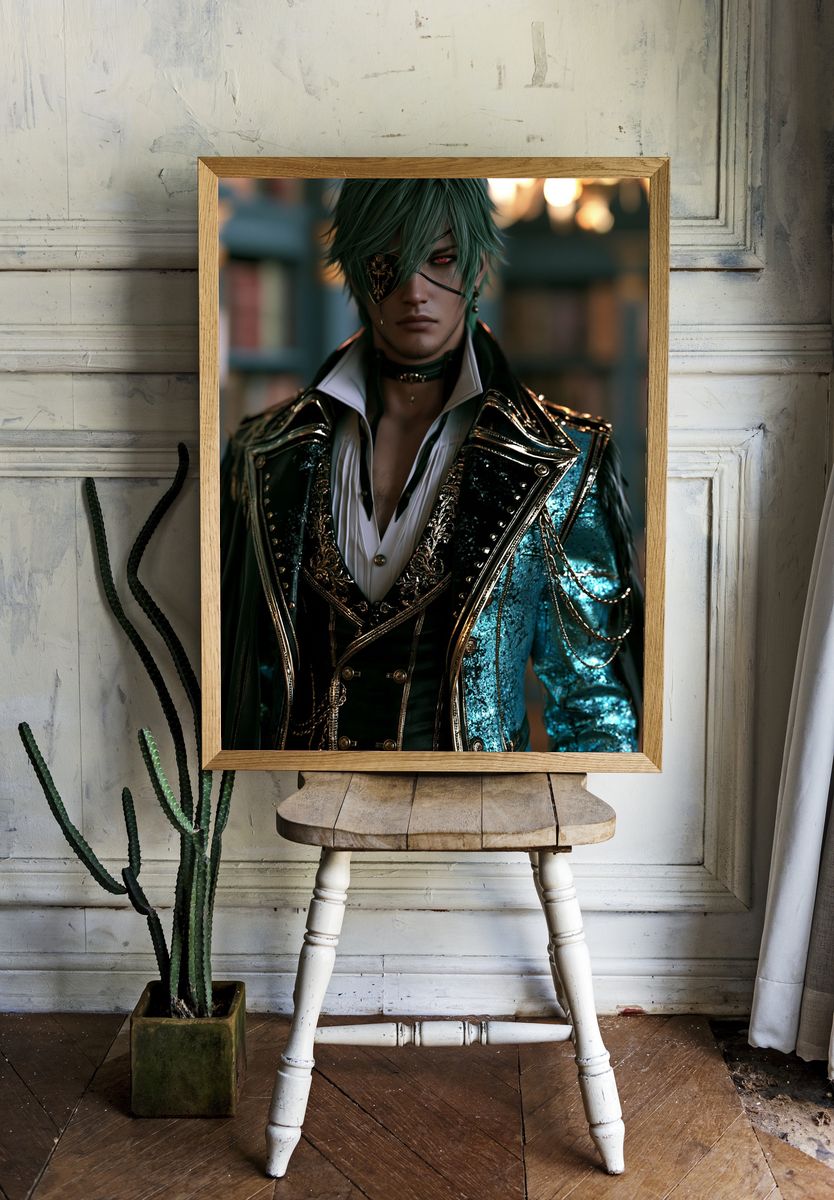 Gothic Anime Portrait Poster. — room view 1