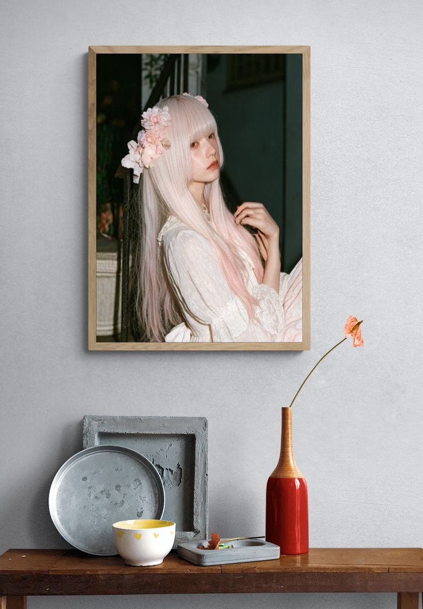Holographic Catgirl Portrait Poster. — room view 3