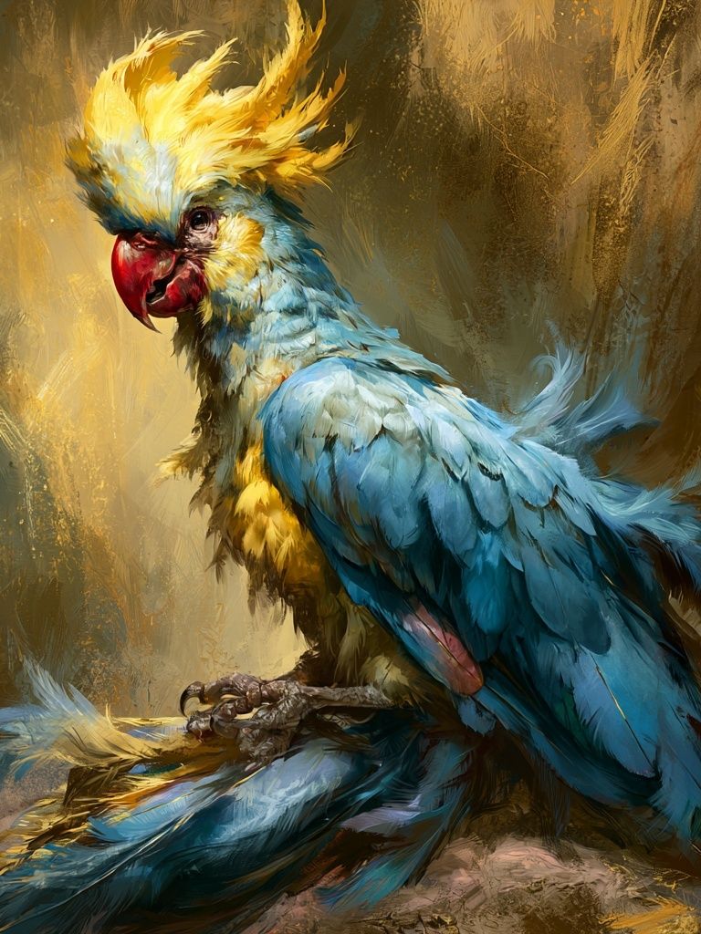 Cockatoo Portrait Illustration Poster. poster detail