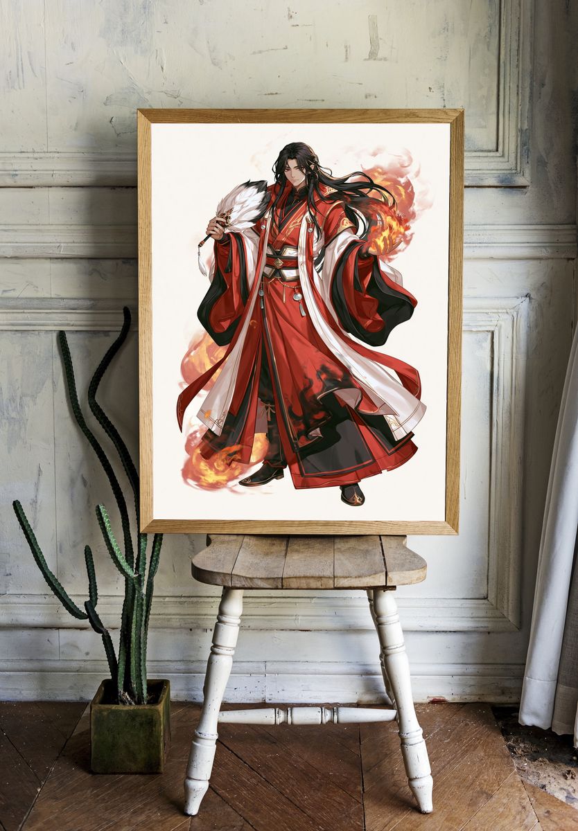 Fire Mage Anime Character Poster. room preview