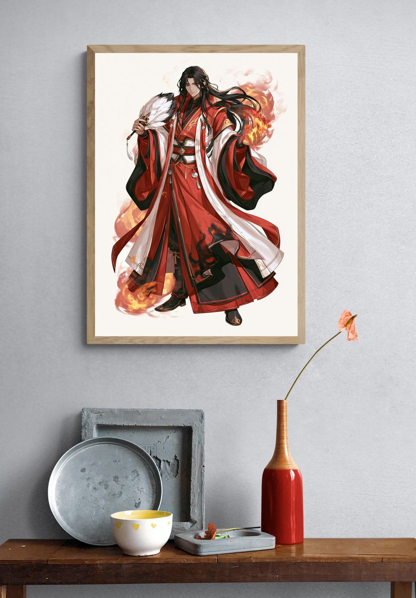 Fire Mage Anime Character Poster. — room view 3