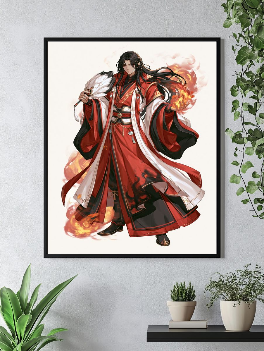 Fire Mage Anime Character Poster. — room view 4