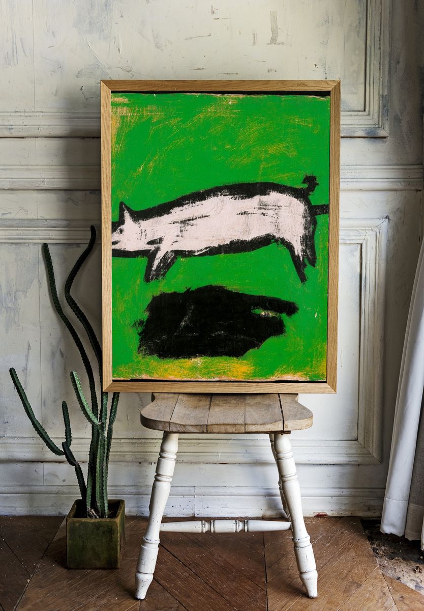 Green Abstract Animal Poster. — room view 1