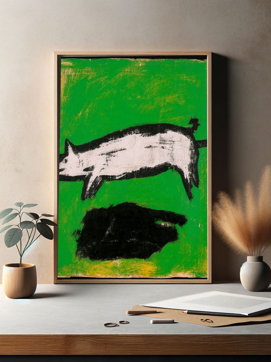 Green Abstract Animal Poster. — room view 2