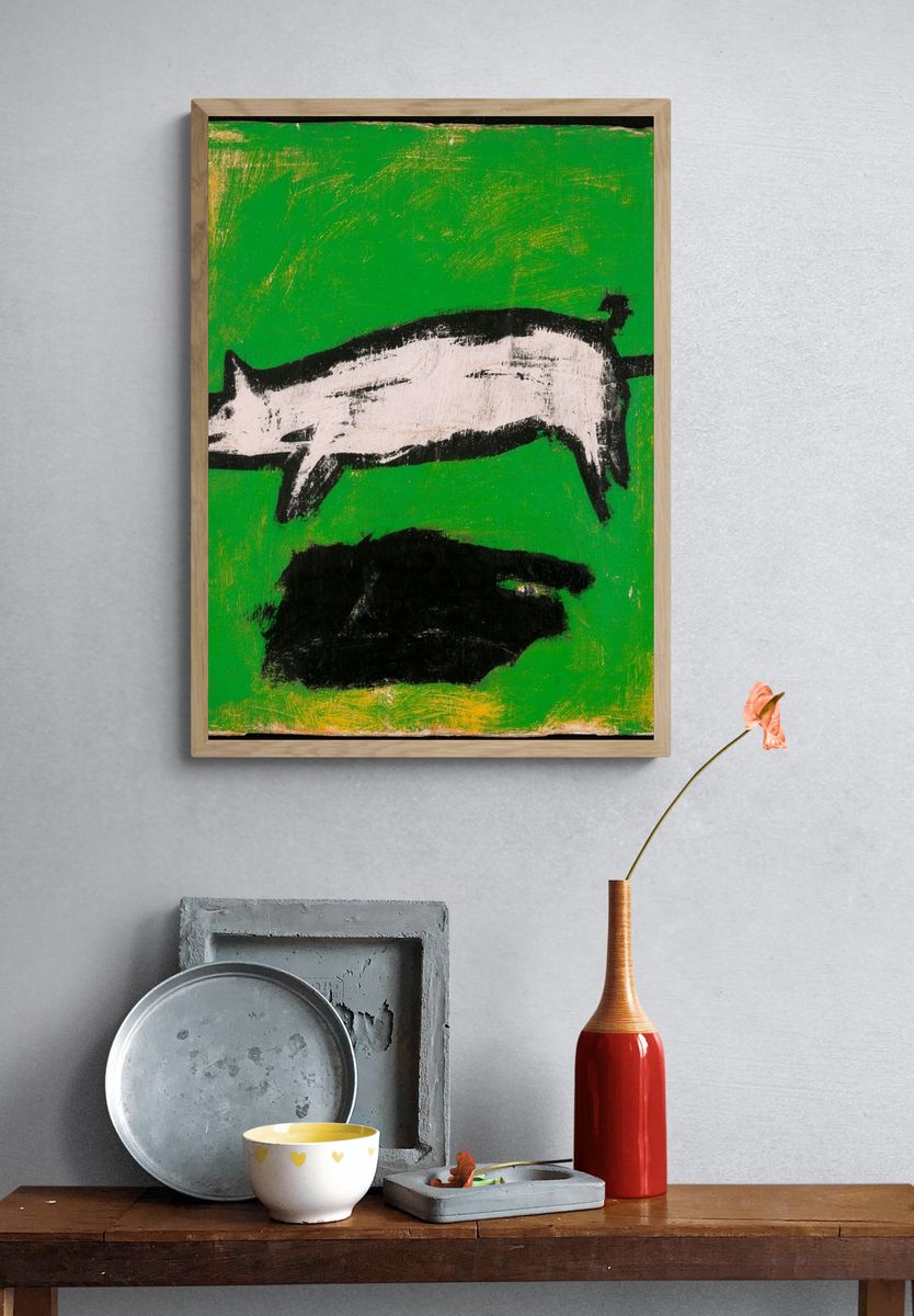 Green Abstract Animal Poster. — room view 3