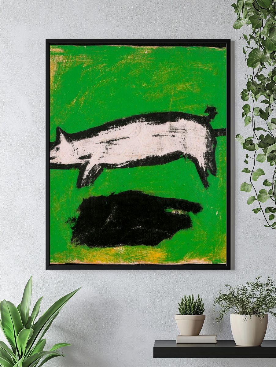 Green Abstract Animal Poster. — room view 4