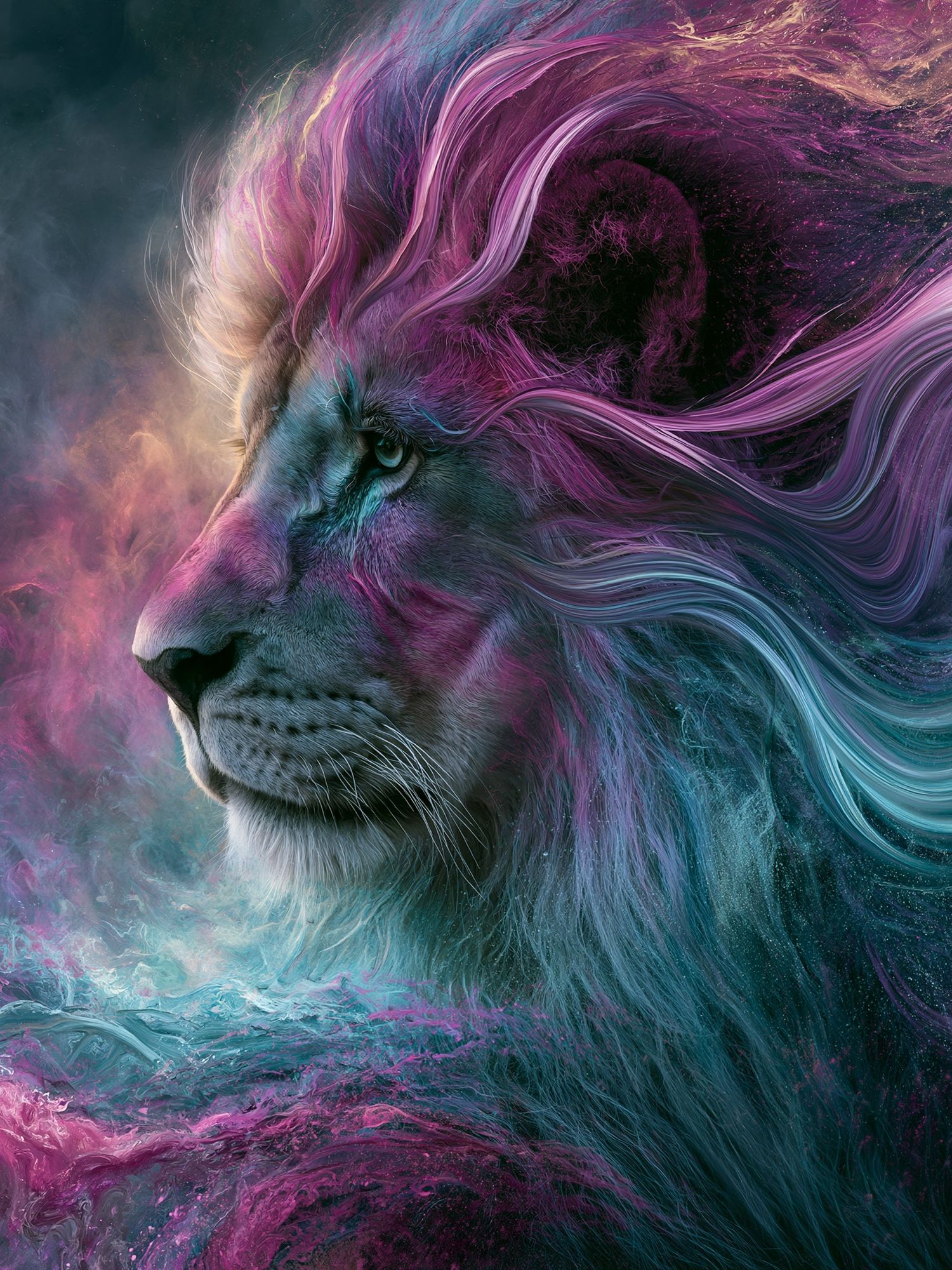 Cosmic Lion Digital Art Poster. poster — animals art