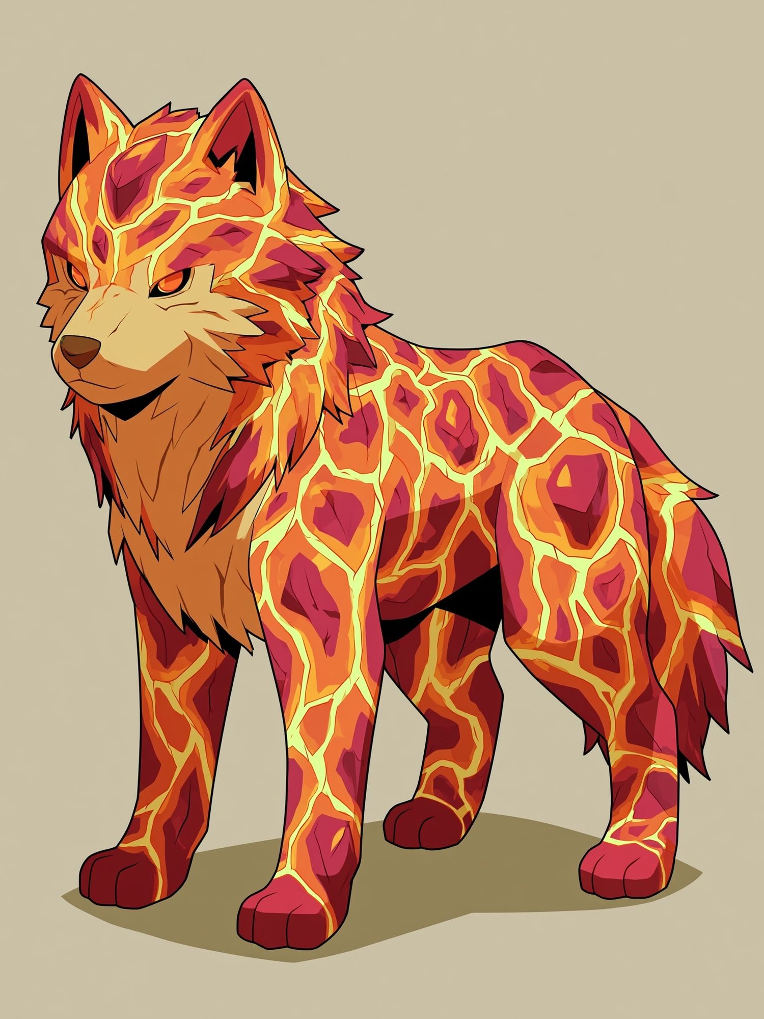 Lava Wolf Illustration Poster. poster — animals art