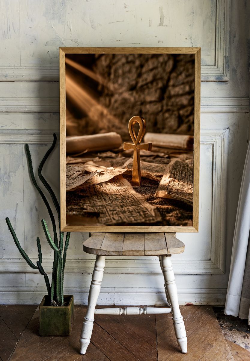 Ankh Symbol Photography Poster. room preview