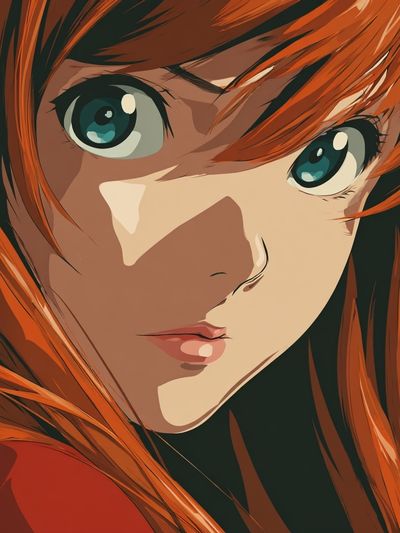 Anime Girl Portrait — Digital Art Print. poster print