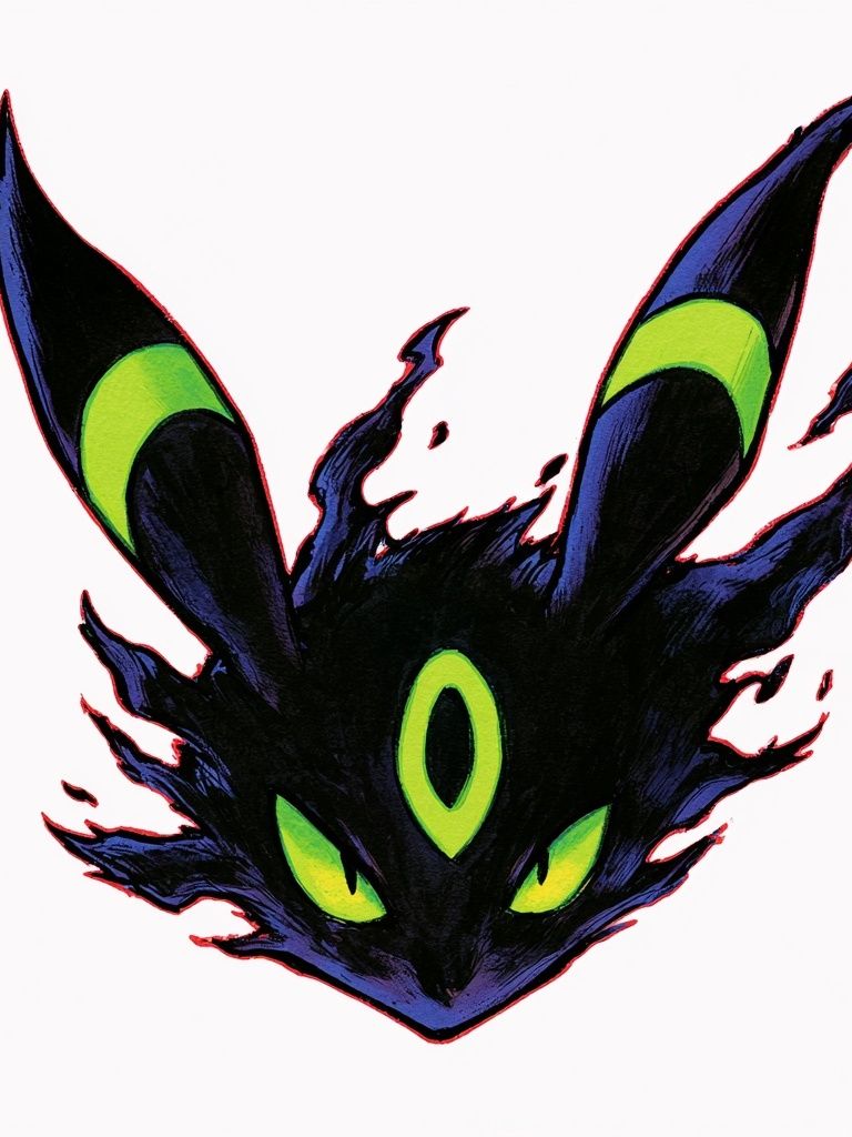 Umbreon Neon Ink Poster. poster — anime art