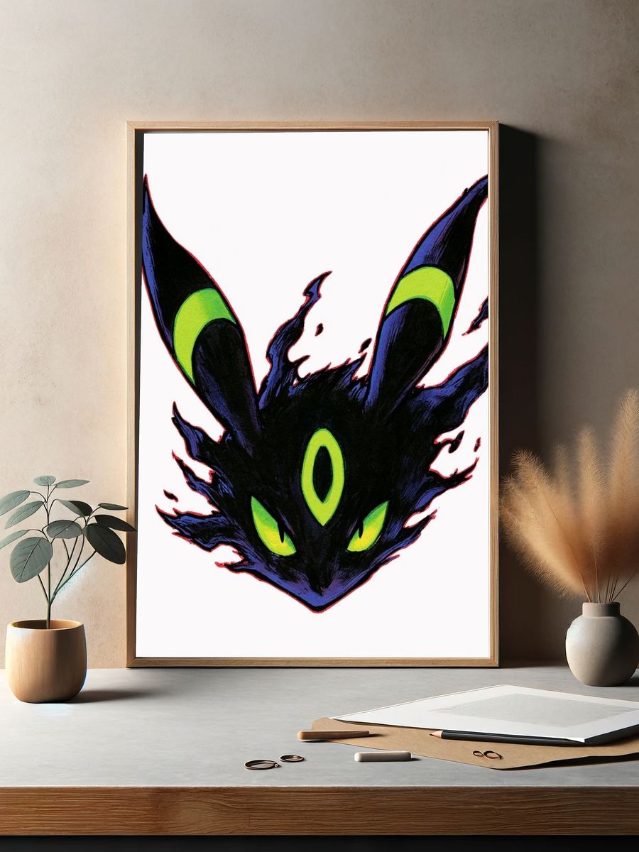 Umbreon Neon Ink Poster. — room view 2