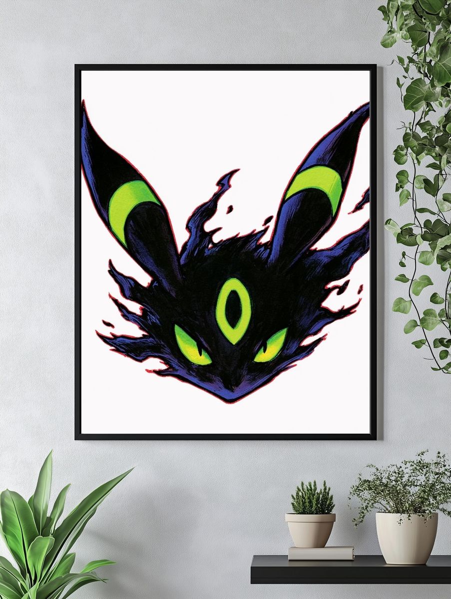 Umbreon Neon Ink Poster. — room view 4