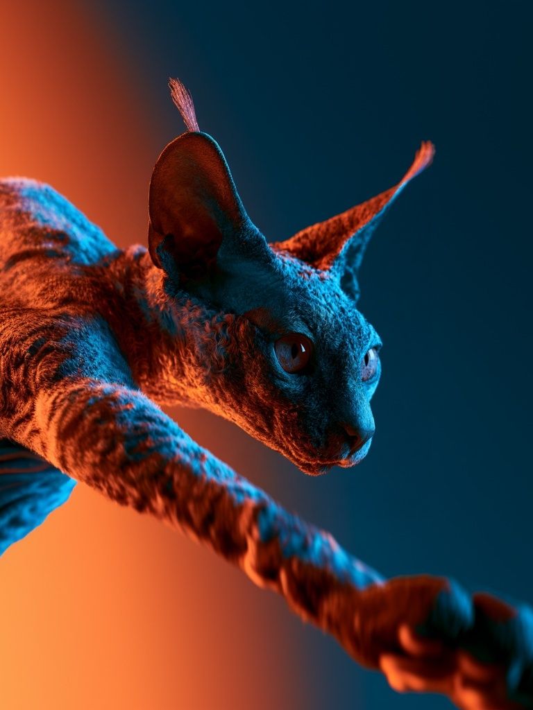 Sphynx Cat Neon Portrait Poster. poster — animals art