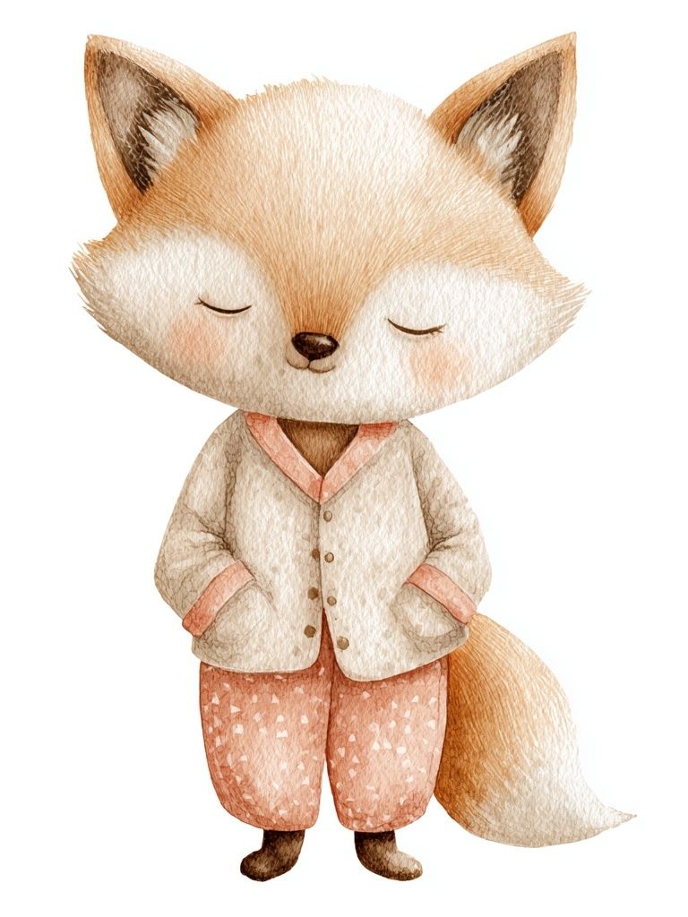 Sleeping Fox Watercolor Print. poster — animals art