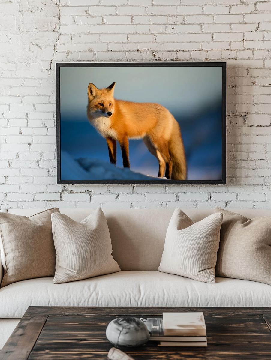 Wild red fox watches prey room preview