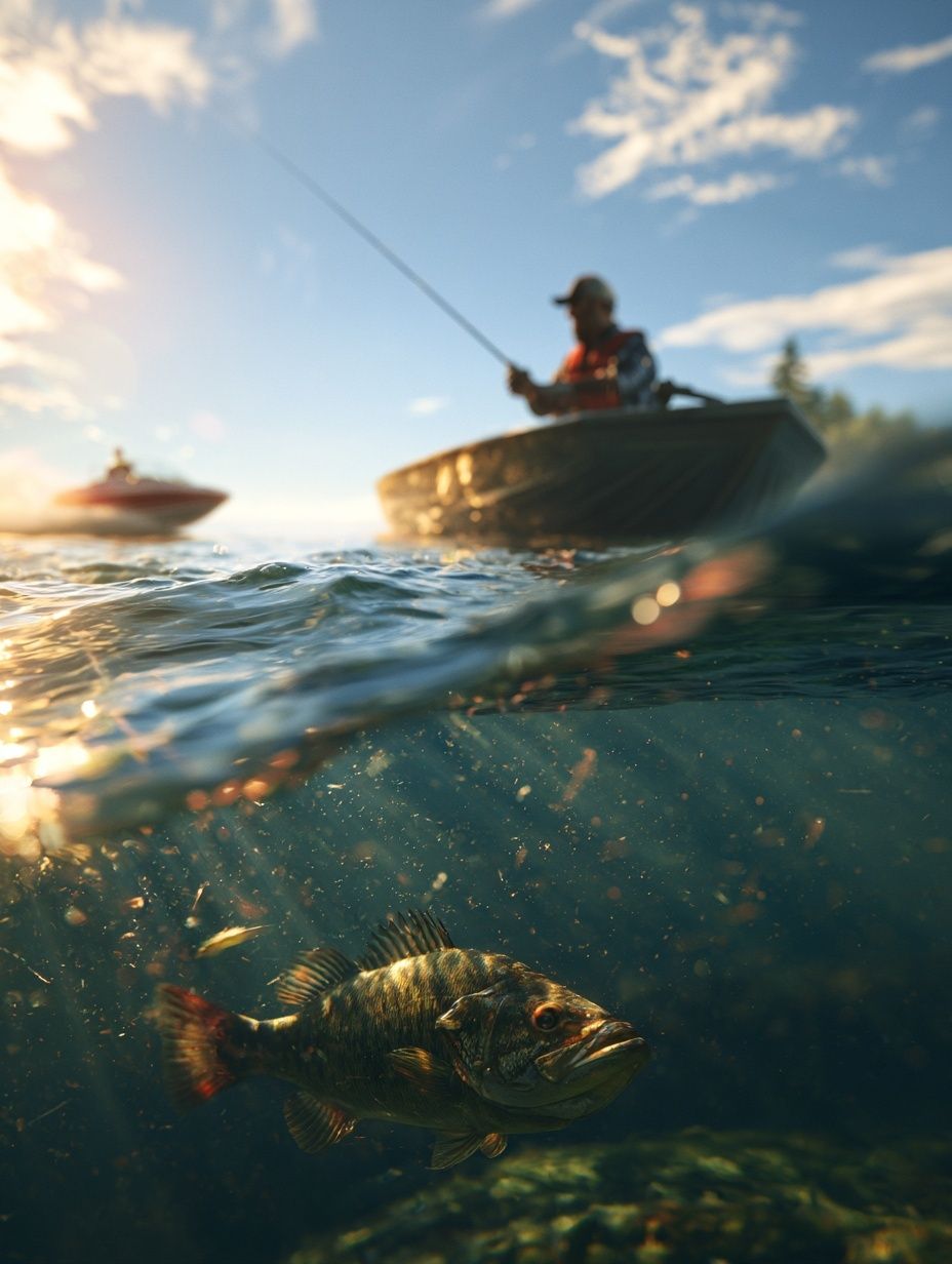 Underwater Bass Fishing Poster. poster detail