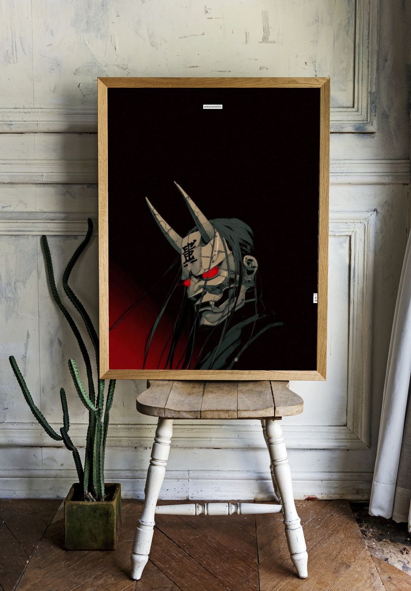 Demon Mask — Anime Print. — room view 1