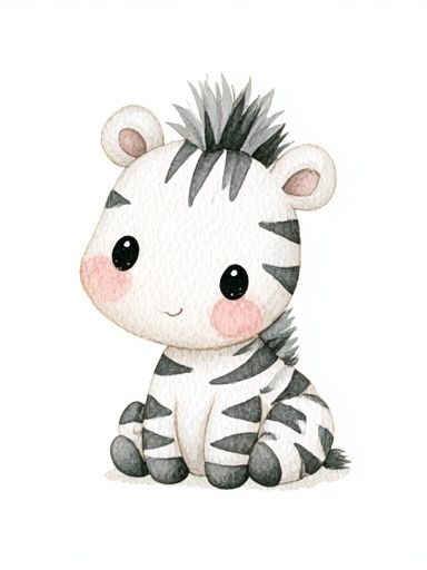 Cute Zebra Watercolor Poster. poster — animals art
