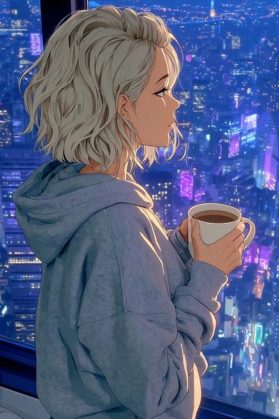 Cityscape Morning — Anime Print. poster print