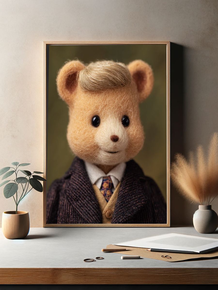 Gentleman Bear Portrait Poster. — room view 2