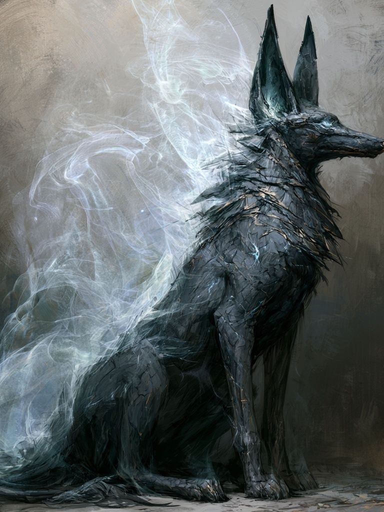 Mystic Black Wolf Digital Art Poster. poster — animals art