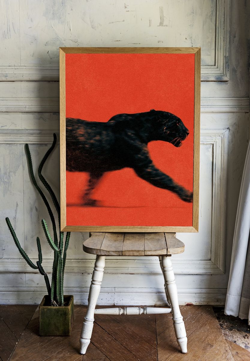 Black Panther Motion Photography Poster. room preview