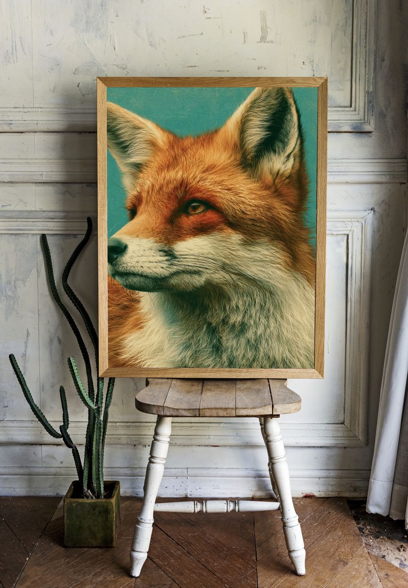 Red Fox Portrait Poster. — room view 1