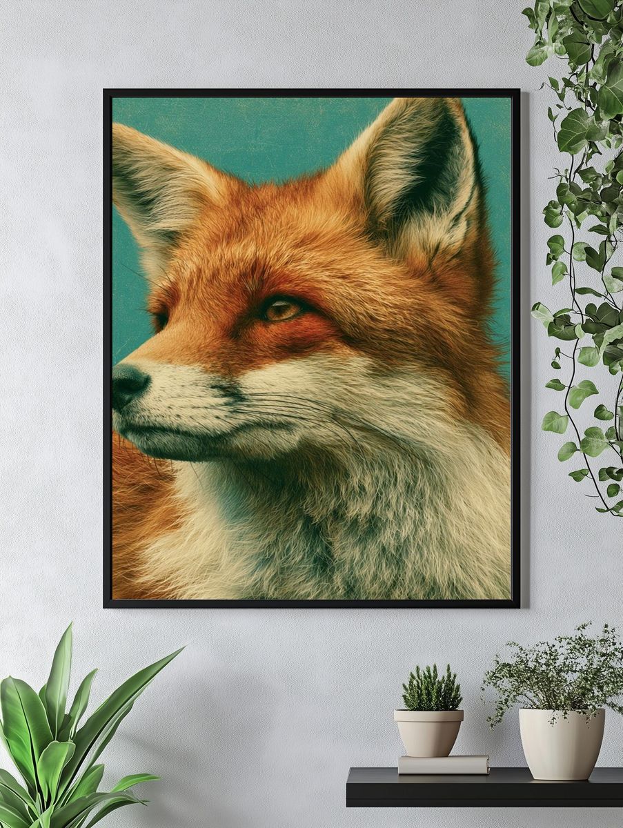 Red Fox Portrait Poster. — room view 4