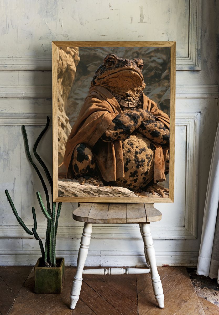 Wise Toad Portrait Poster. room preview