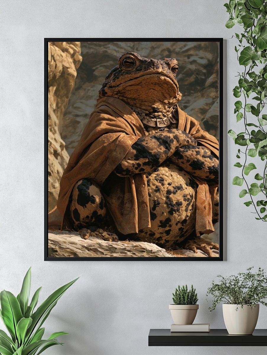 Wise Toad Portrait Poster. — room view 4