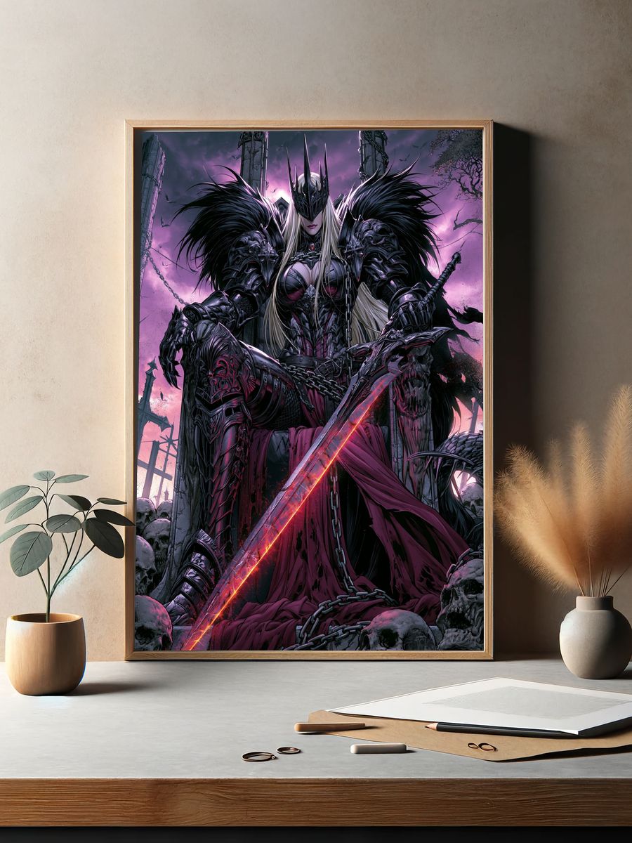 Dark Fantasy Warrior Poster. — room view 2