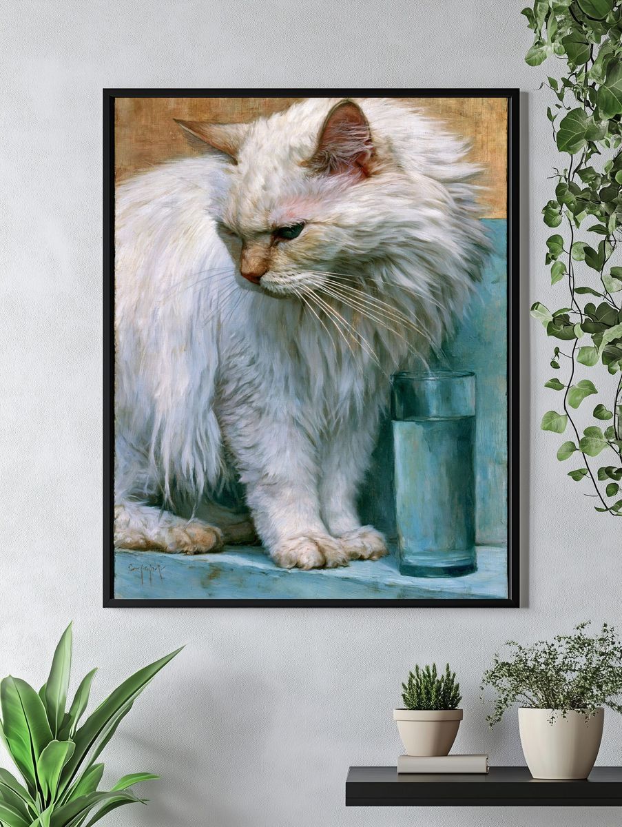 White Cat Portrait Fine-Art Print. — room view 4