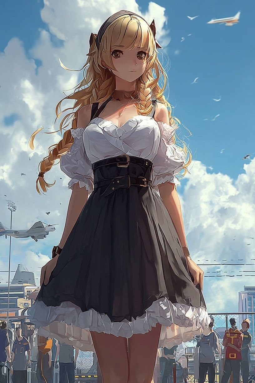 Anime Girl in Dress — Digital Art Print. poster — anime art