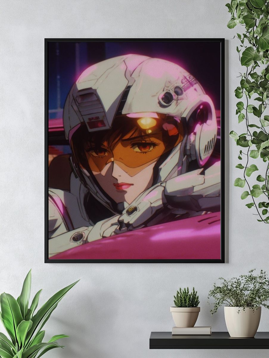 Futuristic Anime Character — Aesthetic Print. — room view 4