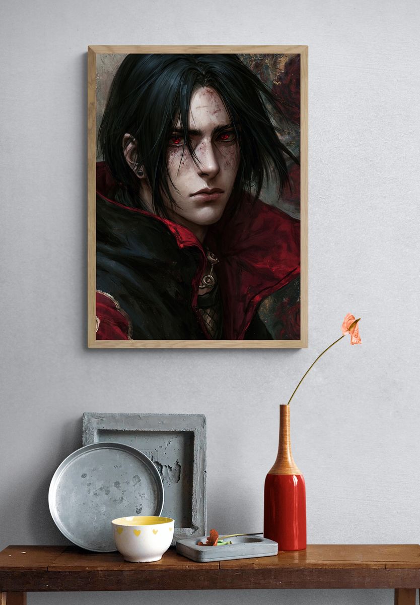 Dark Anime Vampire Portrait Poster. — room view 3