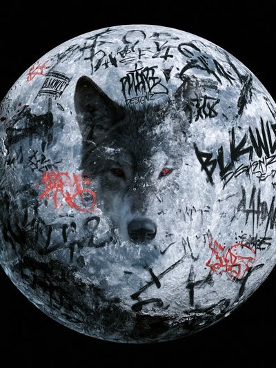 Graffiti Wolf Moon Poster.