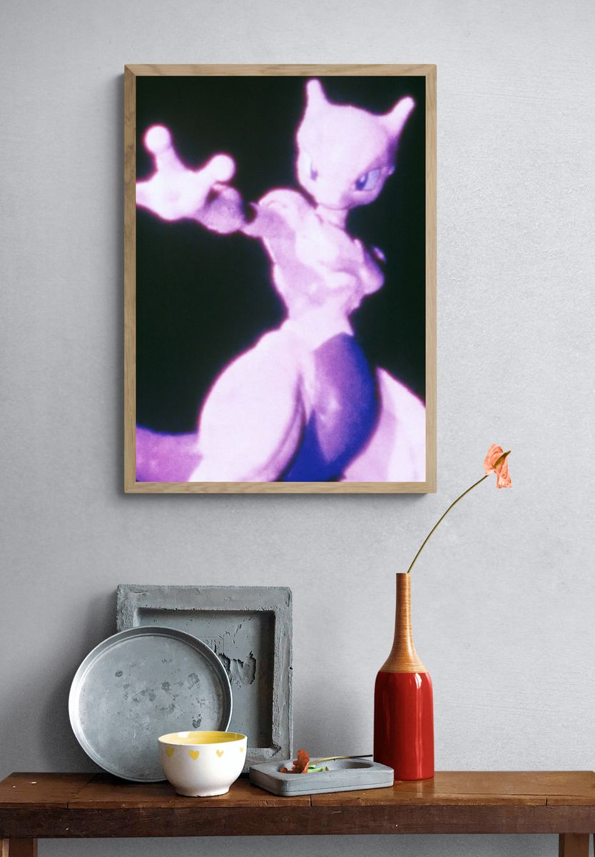 Mewtwo Neon Glow Poster. — room view 3