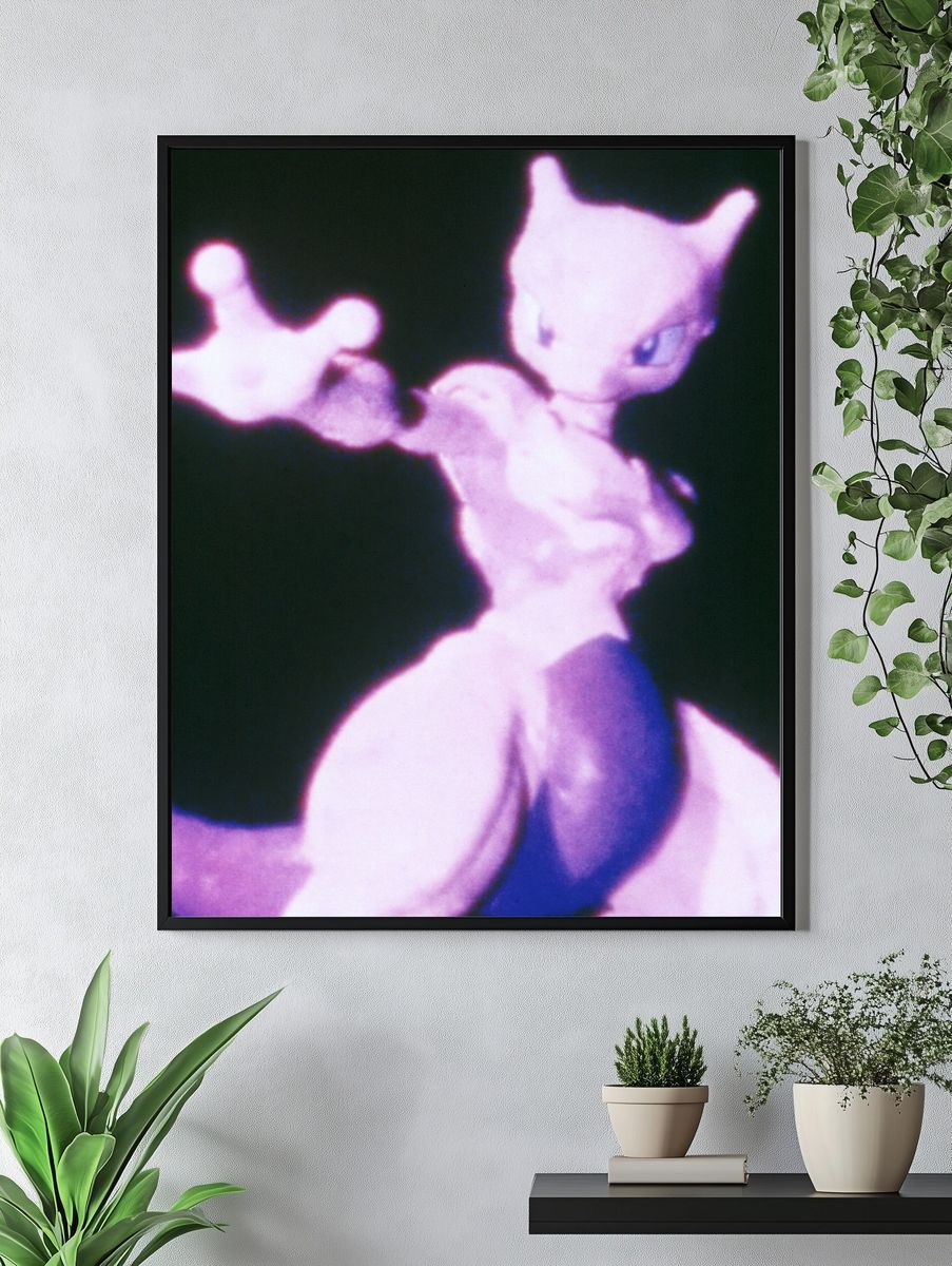 Mewtwo Neon Glow Poster. — room view 4