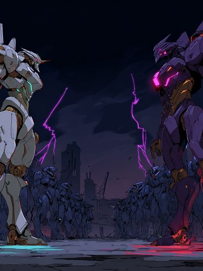 Mecha Battle — Anime Print. poster print
