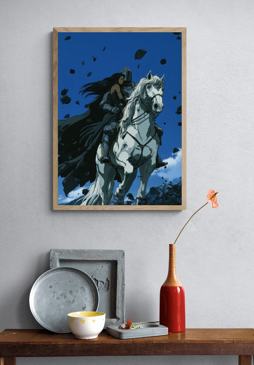 Knight and Maiden — Anime Print. — room view 3