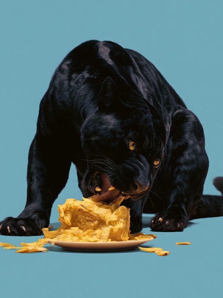 Black Panther Snack Attack Poster. poster — animals art