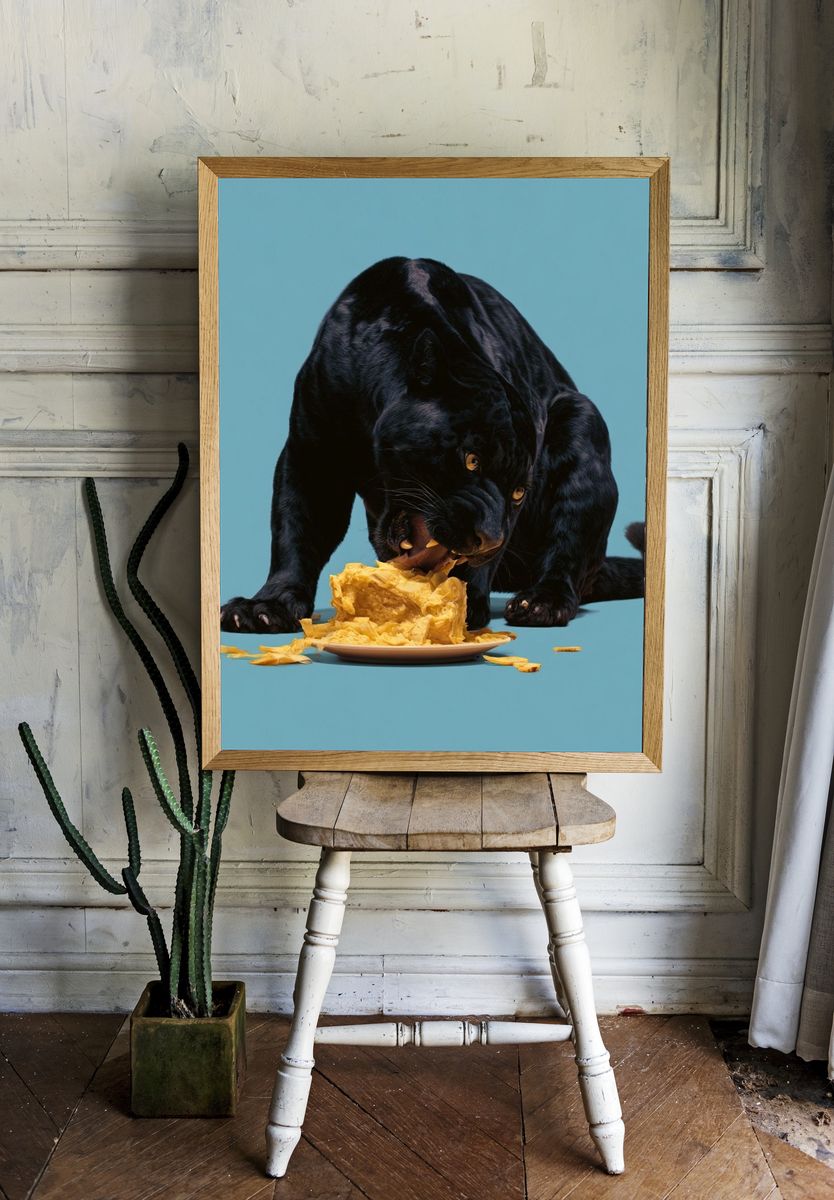 Black Panther Snack Attack Poster. — room view 1